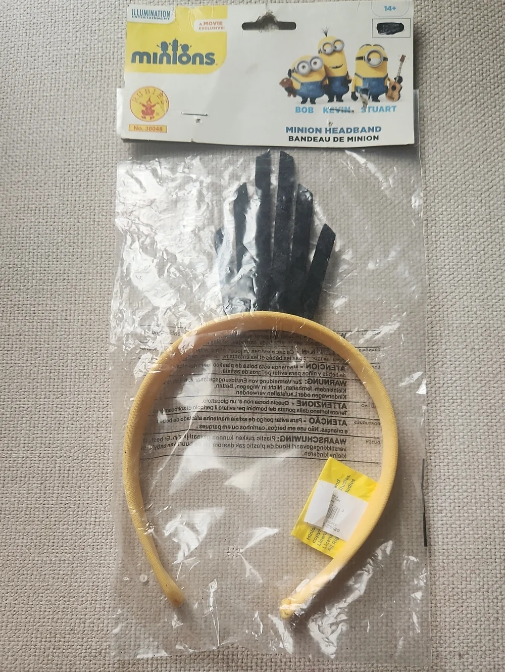 Minions Headband with Black Hair Tufts — Yellow